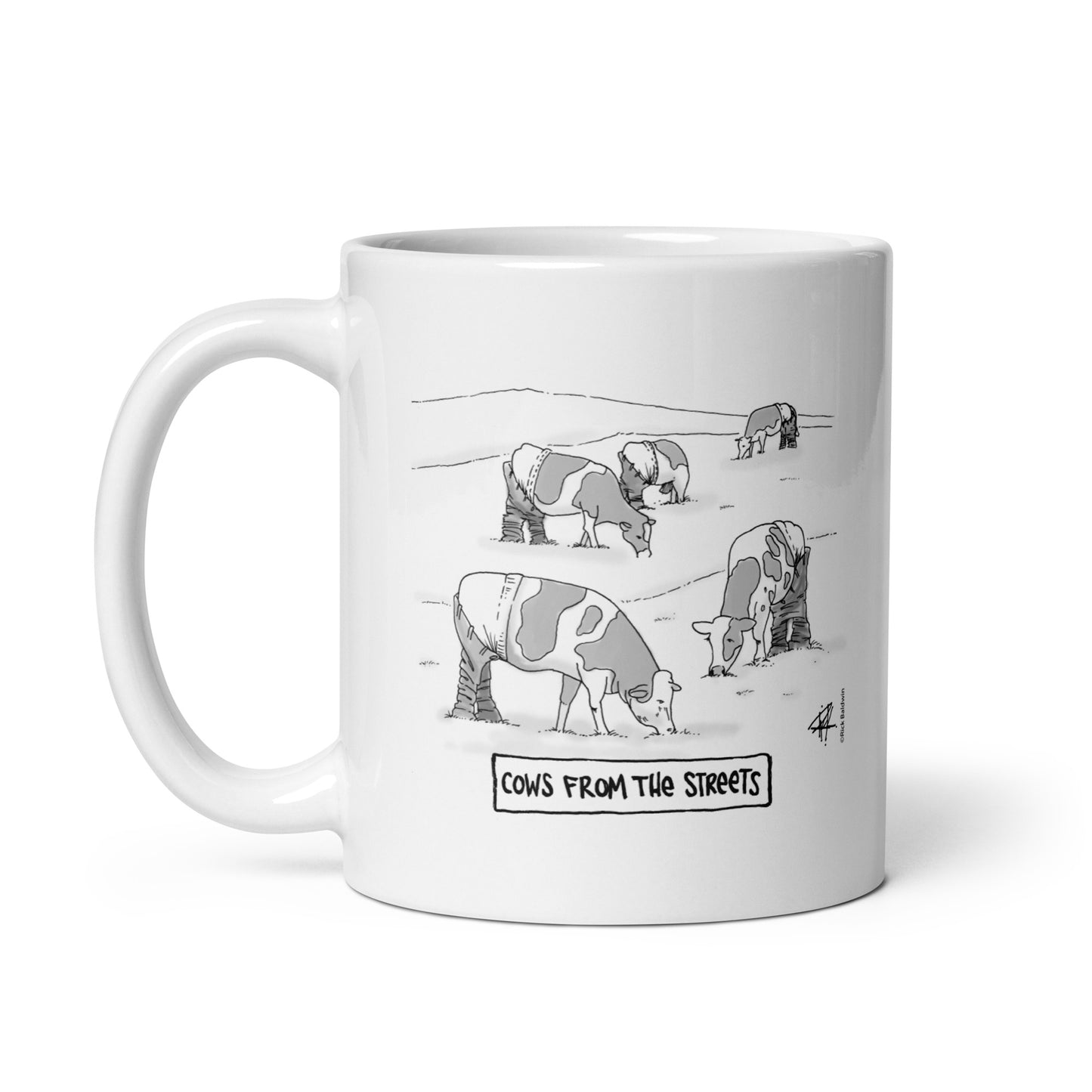 Cows From The Street - White Glossy Mug