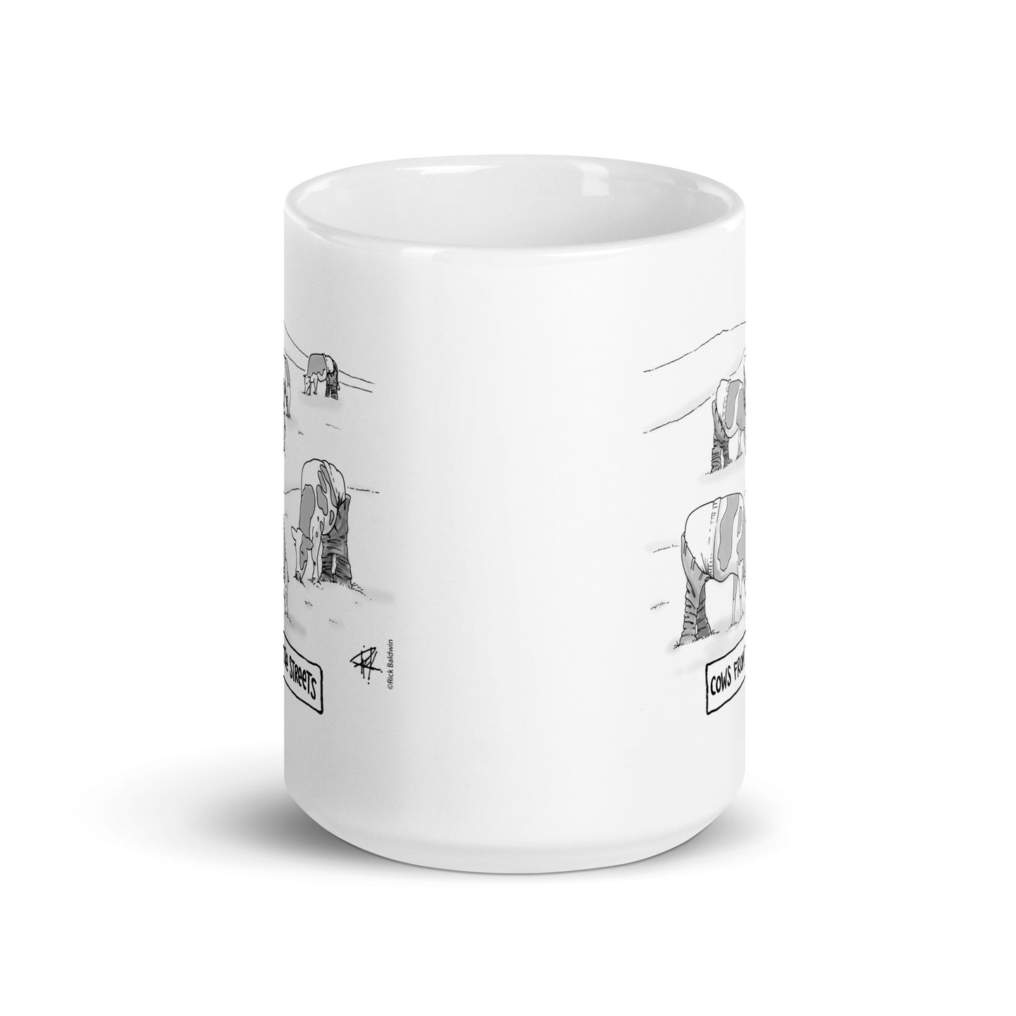 Cows From The Street - White Glossy Mug