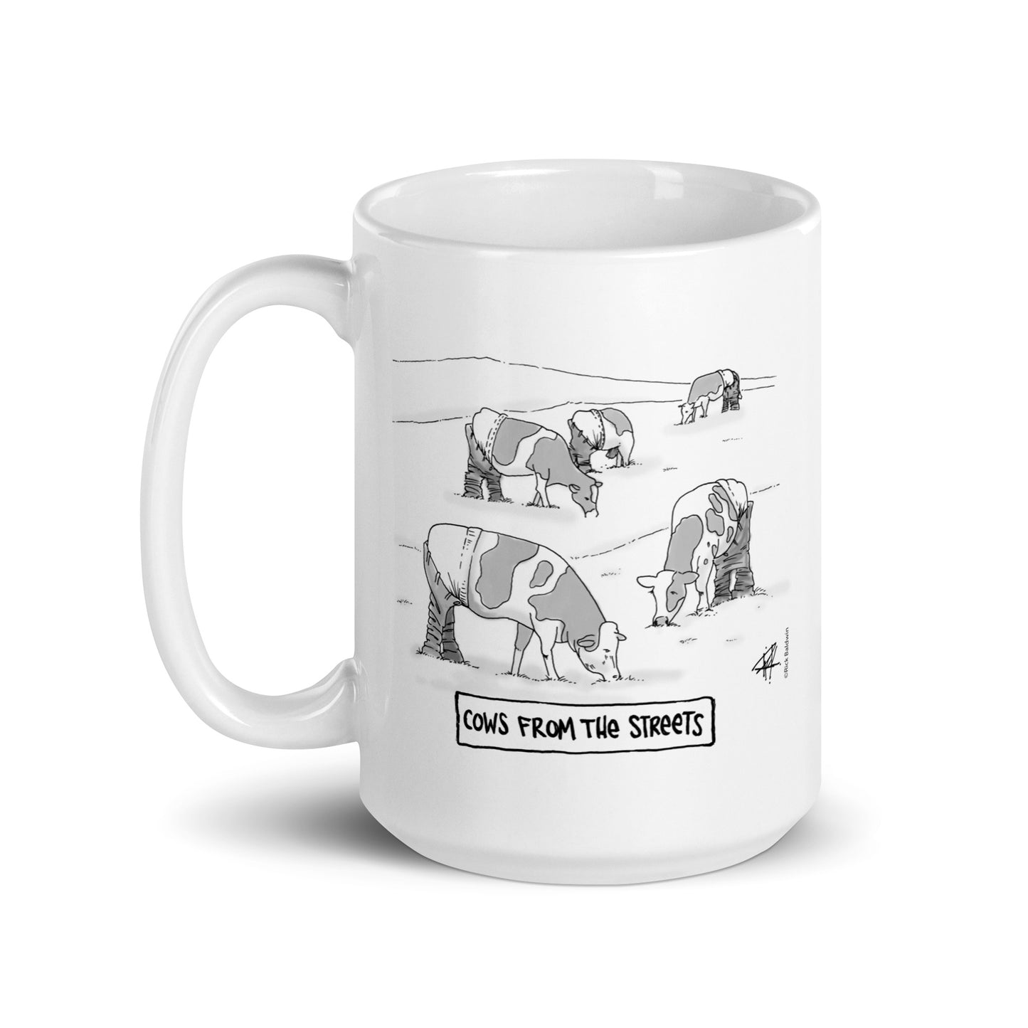 Cows From The Street - White Glossy Mug