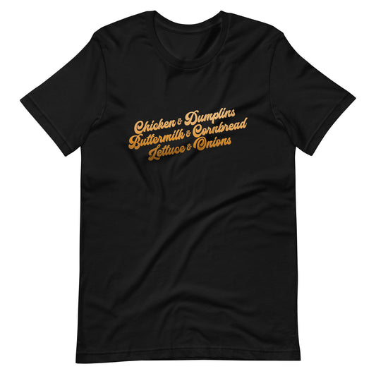 Chicken & Dumplins T-Shirt in Orange