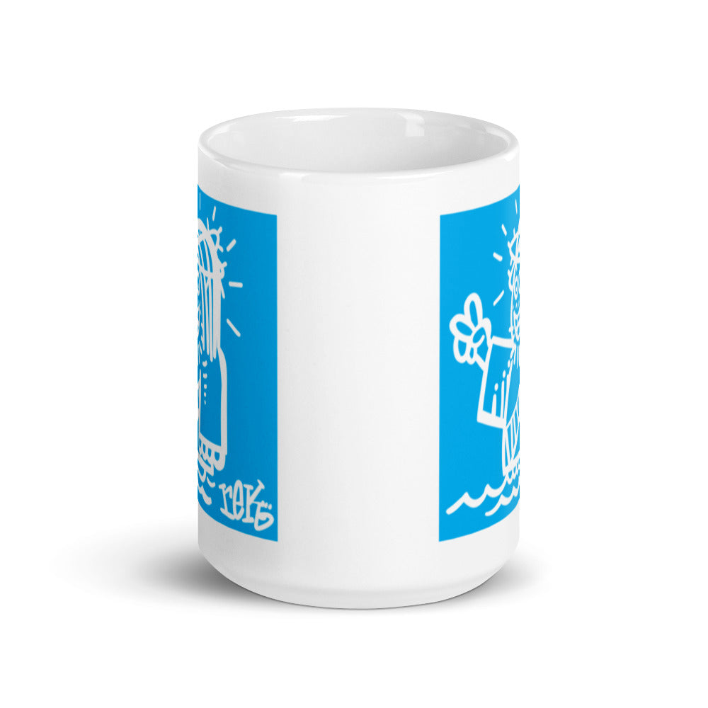 Water Walker White Glossy Mug