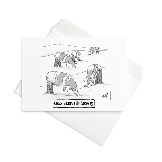 Cows From The Street - Greeting Card